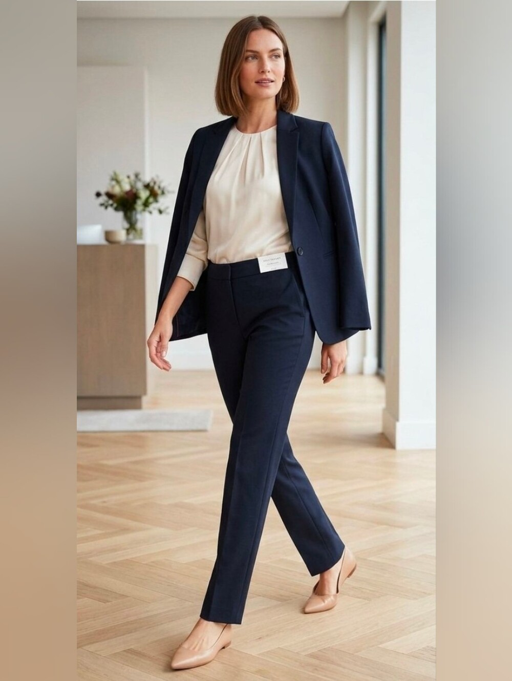 NWT Ann Taylor Factory The Straight Pants Modern Fit Navy Blue Size 2